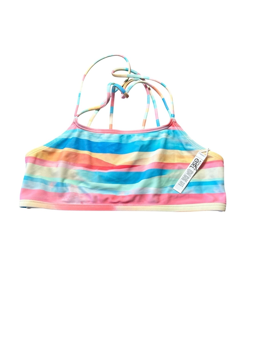 ATHLETA GIRL reversible sunset oasis bikini swim top size XXL/16 New